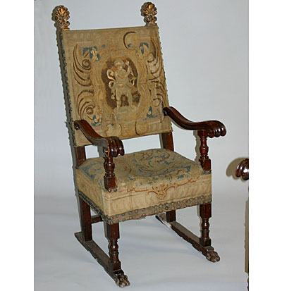 Pair of Italian, Renaissance period armchairs