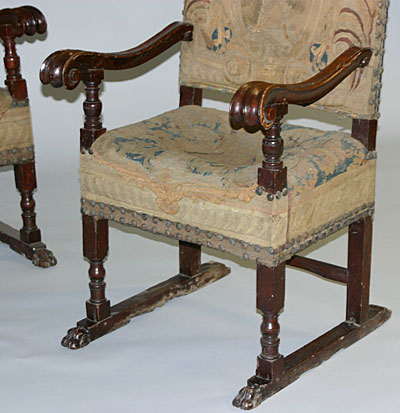 Pair of Italian, Renaissance period armchairs