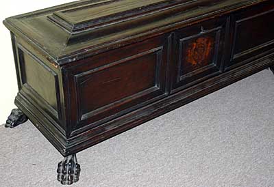 Italian, Renaissance period, intarsia-inlaid and paneled cassone