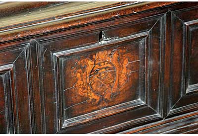 Italian, Renaissance period, intarsia-inlaid and paneled cassone