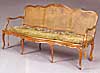 French, Provincial, Louis XV period, walnut and caned canapé
