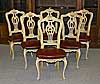 Set of six Venetian, Louis XV style, tall-back dining chairs