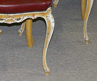 Set of six Venetian, Louis XV style, tall-back dining chairs