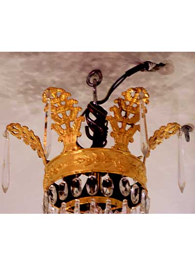 Charles X period, bronze d'ore six light chandelier