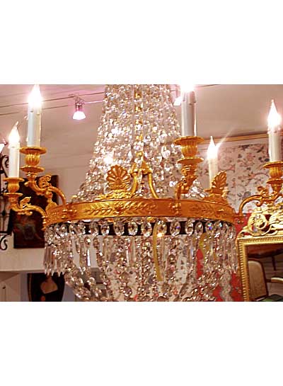 Charles X period, bronze d'ore six light chandelier