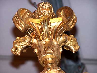 French, Louis XIV style, bronze d'ore, six-arm chandelier
