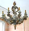 Italian, painted and parcel-gilded six-light chandelier