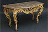 French, Louis XV period, carved giltwood console table