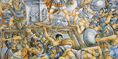 Pair of large, Italian, Faience, chargers