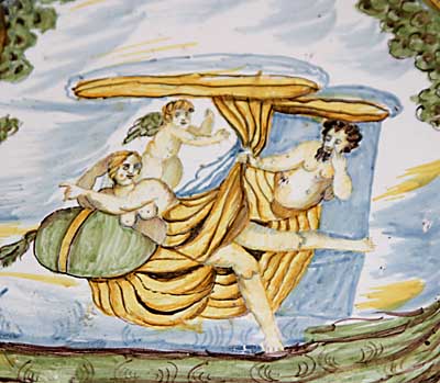Italian Majolica charger of large dimensions