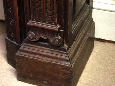 French, hand-carved wood fireplace mantel