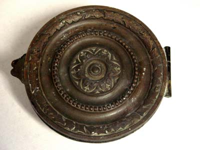 French, hand-carved wood fireplace mantel