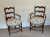 Pair of Provenal ladder-back fauteuils