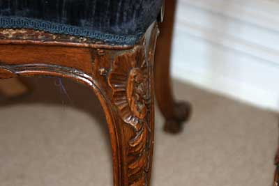 Pair of French, Louis XV style fauteiuls