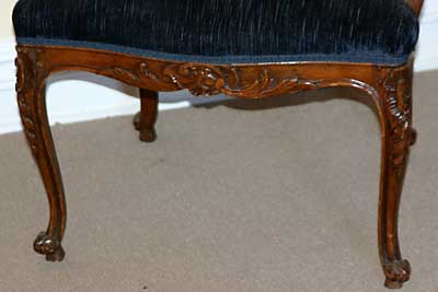 Pair of French, Louis XV style fauteiuls