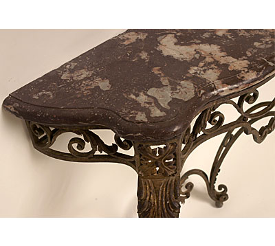 Italian, Louis XV style, wrought iron console