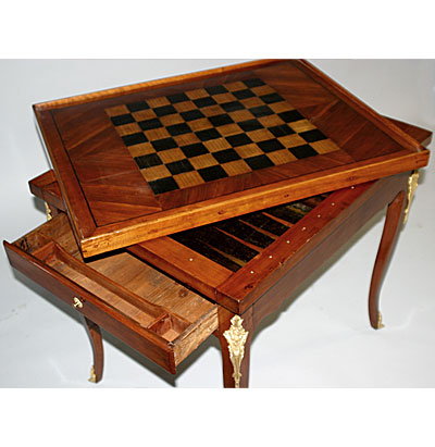 French, Louis XV style, bronze mounted tric trac table