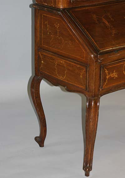 Italian, Louis XV period, inlaid secretary