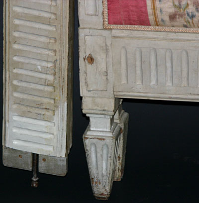 French, Louis XVI period, cr�me-painted bed