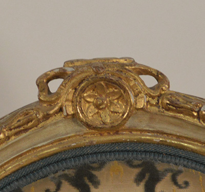 Set of eight, very fine Northern Italian, painted and parcel-gilded dining chairs
