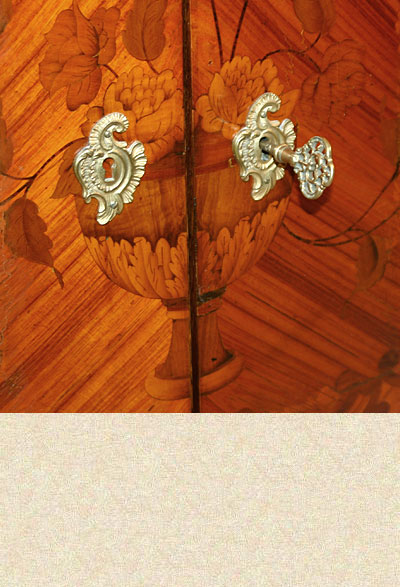 Fine, Louis XV, marquetry inlaid, gilt-bronze mounted, secretaire a abattant