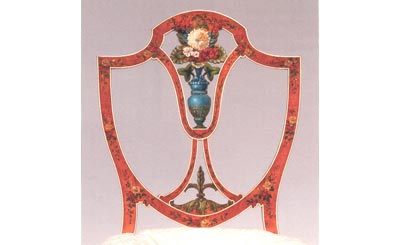 Fine set of eight George III, satinwood and painted dining chairs