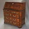 Catalan, Baroque period, marquetry-inlaid, slant-front bureau