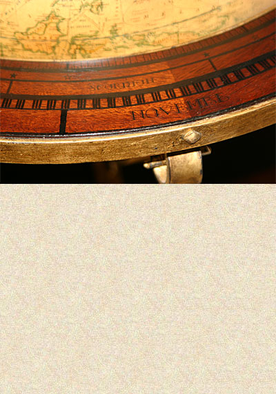 French globe of large dimensions on ebonized and gilded metal stand