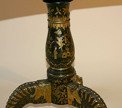 Very fine, Chinese export, black lacquer and Parcil gilt games table