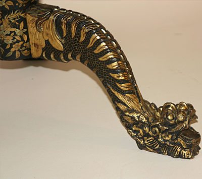 Very fine, Chinese export, black lacquer and Parcil gilt games table
