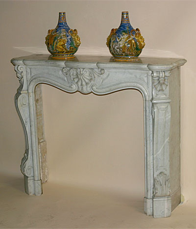 Fine, French, Louis XV style, marble fireplace surround