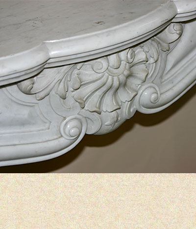 Fine, French, Louis XV style, marble fireplace surround