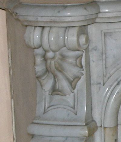 Fine, French, Louis XV style, marble fireplace surround
