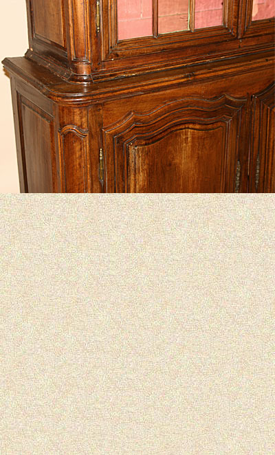 Rare, French Provincial, Louis XV period buffet vitrine