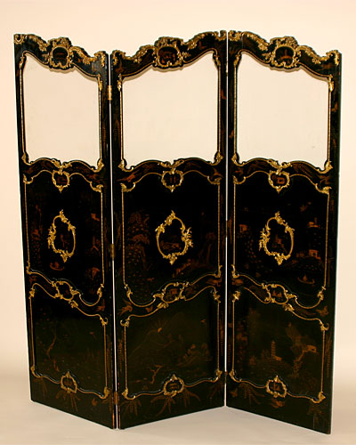 Very fine, George III period, chinoiserie paravent (folding screen)