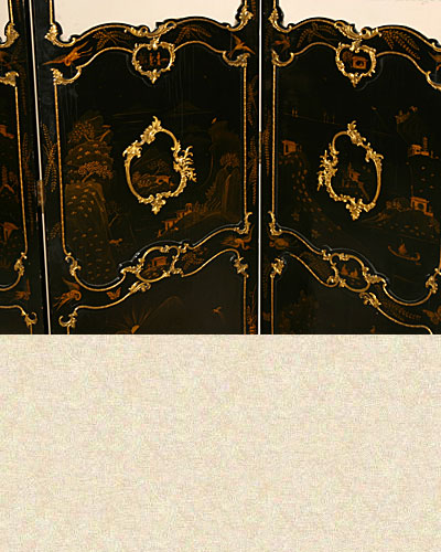 Very fine, George III period, chinoiserie paravent (folding screen)