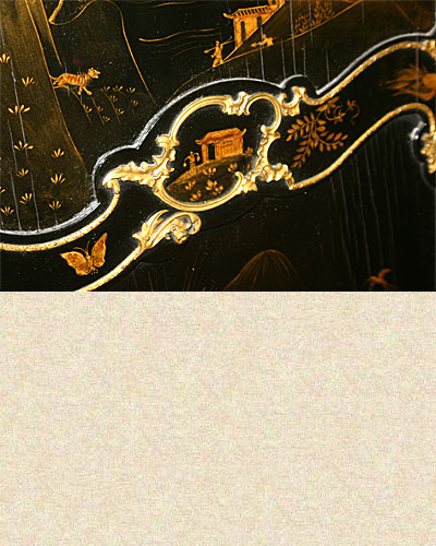 Very fine, George III period, chinoiserie paravent (folding screen)
