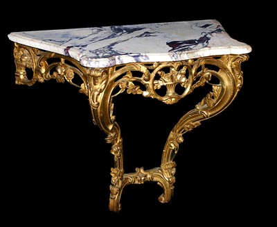 French, Provenal (Beaucaire), Louis XV period, carved giltwood console table