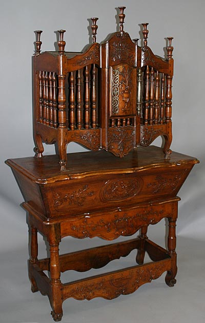 Very fine, French, Louis XV period panetiere and petrin ensemble