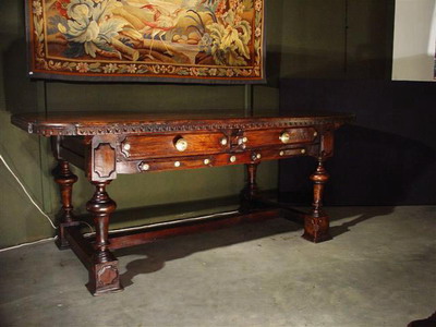 Very fine, Italian, Renaissance period bureau table