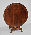 Very fine, English Regency period, rosewood and brass-inlaid center table