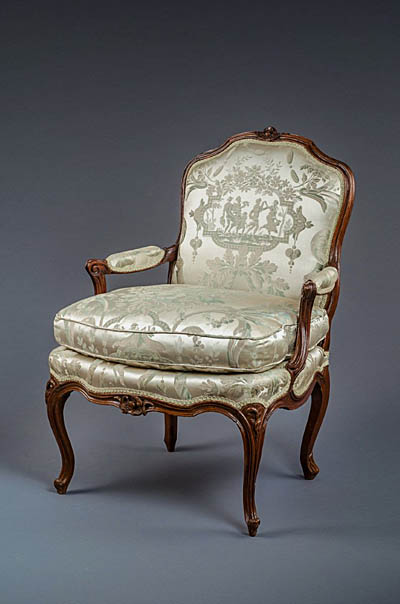 Pair of fine, French, Louis XV period fauteuils in solid, carved beechwood. Circa 1750. Stamped 'L.CRESSON'.