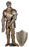 Decorative full armor with shield in the 16th century style