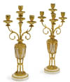 Pair of fine, Neoclassical style, gilt bronze candelabra