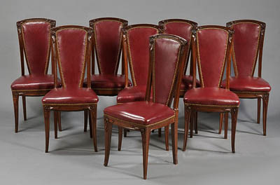 French Provincial Dining Room Furniture on Set Of Eight French  Art Nouveau Period Tall Back Dining Chairs