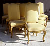 Set of ten fine, Italian, Rococo, tall-back dining chairs