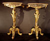 Pair of very fine, Venetian, Baroque period, carved giltwood and silvered wall consoles