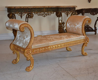 Pair of very fine, Regency, giltwood benches