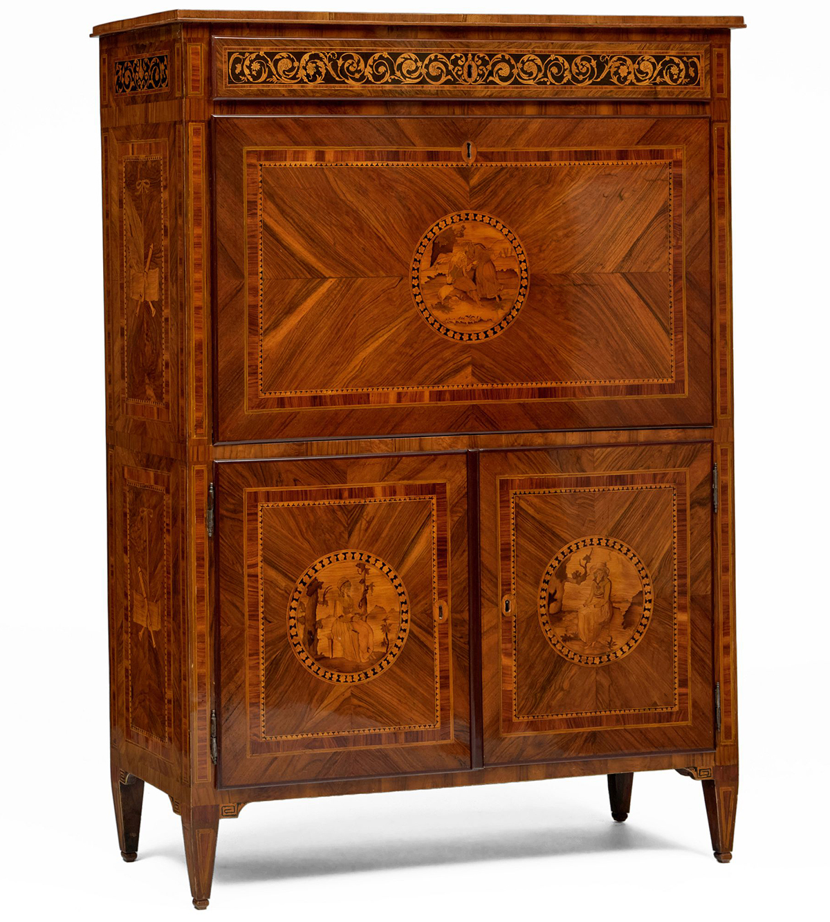 Fine, Northern Italian, Louis XVI period, Secretaire a Abbatant