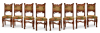 Matching set of eight, French, Art Nouveau Period dining chairs